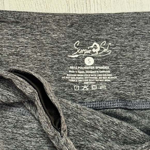 Scorpio Sol Yoga Ankle Leggings, Black Mesh Cut Out Size Small - Picture 3 of 3